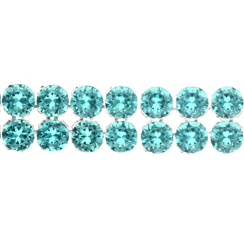 Swarovski Crystal Mesh 40001, 2 rows, 5.3 mm - Reinvented Caribbean Green, 5 cm