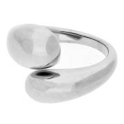 Double Teardrop Ring - Size 52 - 304 Stainless Steel x1