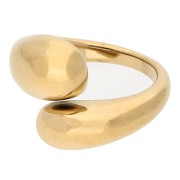 Double Teardrop Ring - Size 56 - Gold-Plated 304 Stainless Steel x1
