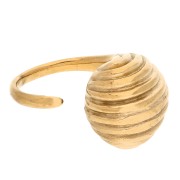 Ribbed Domed Ring - Size 54 - Gold-Plated 304 Stainless Steel x1