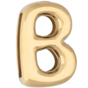 Letter - 14x9 mm Letter Earring Back - B - for 10 mm Ribbon - 304 Stainless Steel, Gold-Plated x1 14x9 mm Letter Earring Back - B - for 10 mm Ribbon - 304 Stainless Steel, Gold-Plated x1