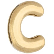 Letter - 14x10 mm Letter Earring Back - C - for 10 mm ribbon - 304 Stainless Steel, Gold-Plated x1 14x10 mm Letter Earring Back - C - for 10 mm ribbon - 304 Stainless Steel, Gold-Plated x1