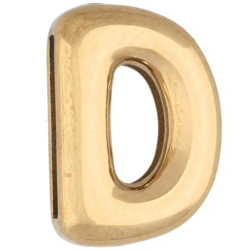14x10 mm Letter Earring Back - D - for 10 mm ribbon - 304 Stainless Steel, Gold-Plated x1
