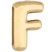 14x9 mm Letter Earring Back - F - for 10 mm Ribbon - 304 Stainless Steel, Gold-Plated x1