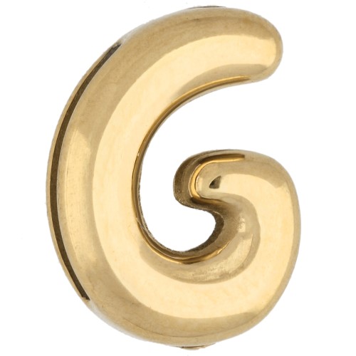 14x10 mm Letter Earring Back - G - for 10 mm ribbon - 304 Stainless Steel, Gold-Plated x1