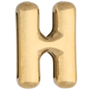 Letter - 14x9.5 mm Letter-Shaped Earring Back - H - for 10 mm Ribbon - 304 Stainless Steel, Gold-Plated x1 14x9.5 mm Letter-Shaped Earring Back - H - for 10 mm Ribbon - 304 Stainless Steel, Gold-Plated x1