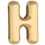 14x9.5 mm Letter-Shaped Earring Back - H - for 10 mm Ribbon - 304 Stainless Steel, Gold-Plated x1