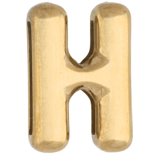 14x9.5 mm Letter-Shaped Earring Back - H - for 10 mm Ribbon - 304 Stainless Steel, Gold-Plated x1