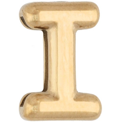 14x9.5 mm Letter Earring Back - I - for 10 mm ribbon - 304 Stainless Steel, Gold-Plated x1