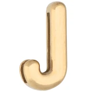 Letter-shaped earring back, 14.5 x 7.5 mm - J - for 10 mm ribbon - 304 stainless steel, gold-plated x1