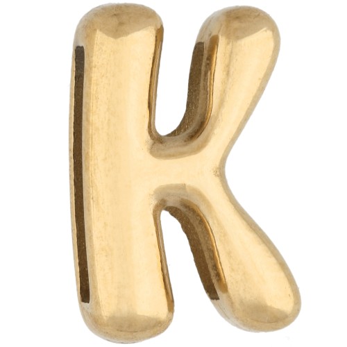 14x9 mm Letter Earring Back - K - for 10 mm ribbon - 304 Stainless Steel, Gold-Plated x1