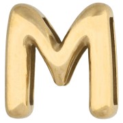 Letter - 14x13.5 mm Letter Earring Back - M - for 10 mm ribbon - 304 Stainless Steel, Gold-Plated x1 14x13.5 mm Letter Earring Back - M - for 10 mm ribbon - 304 Stainless Steel, Gold-Plated x1