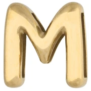 14x13.5 mm Letter Earring Back - M - for 10 mm ribbon - 304 Stainless Steel, Gold-Plated x1