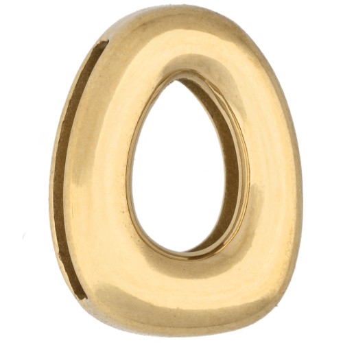 14x10 mm Letter Earring Back - O - for 10 mm Ribbon - 304 Stainless Steel, Gold-Plated x1
