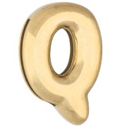 Letter - 15x10 mm Letter Earring Back - Q - for 10 mm ribbon - 304 Stainless Steel, Gold-Plated x1 15x10 mm Letter Earring Back - Q - for 10 mm ribbon - 304 Stainless Steel, Gold-Plated x1
