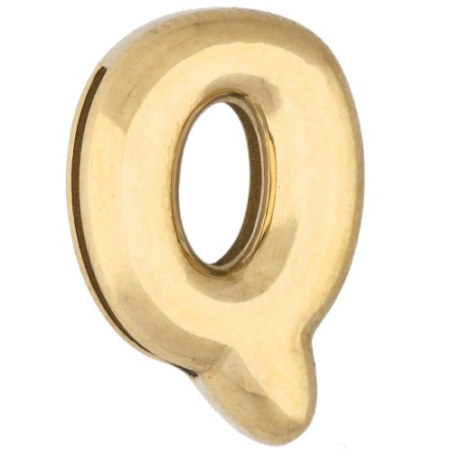 15x10 mm Letter Earring Back - Q - for 10 mm ribbon - 304 Stainless Steel, Gold-Plated x1