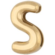 14x8 mm Letter Earring Back - S - for 10 mm ribbon - 304 Stainless Steel, Gold-Plated x1