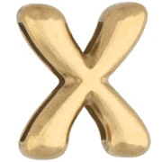 14x12 mm Letter Earring Back - X - for 10 mm ribbon - 304 Stainless Steel, Gold-Plated x1