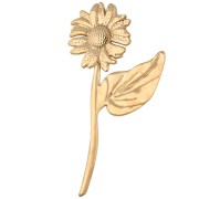 Flower Brooch 82.5 x 43 mm - Gold-Plated 304 Stainless Steel x1
