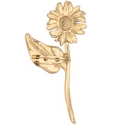 Flower Brooch 82.5 x 43 mm - Gold-Plated 304 Stainless Steel x1