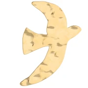 Hammered Bird Brooch 51x36 mm - Gold-Plated 304 Stainless Steel x1