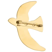 Hammered Bird Brooch 51x36 mm - Gold-Plated 304 Stainless Steel x1