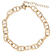 6.4 mm Nautical Link Bracelet - Gold-Plated 304 Stainless Steel x 16.5 cm|raw }}