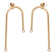 37 mm Bridge Earstuds - 304 Stainless Steel, Gold-Plated (2-Pack)
