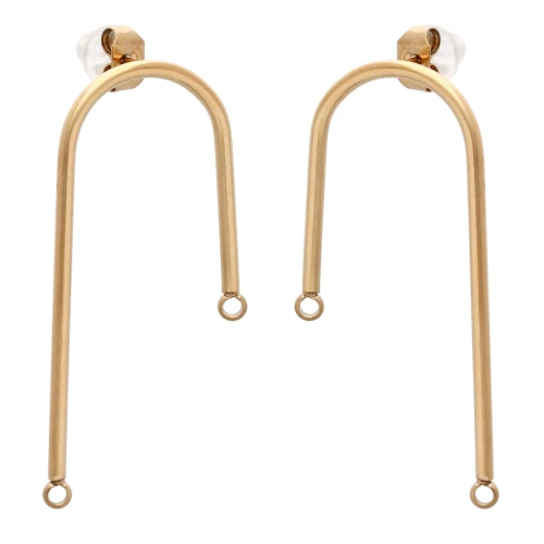 37 mm Bridge Earstuds - Gold-Plated 304 Stainless Steel x2