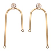37 mm Bridge Earstuds - 304 Stainless Steel, Gold-Plated (2-Pack)