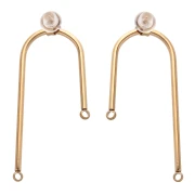 37 mm Bridge Earstuds - 304 Stainless Steel, Gold-Plated (2-Pack)