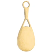 18x7 mm Epoxy Resin Tennis Racket Charm - Gold-Plated 316 Stainless Steel - White x1