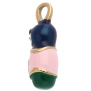 23x8 mm Matryoshka Charm with Epoxy Resin - Gold-Plated 304 Stainless Steel x1