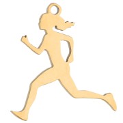 charm - 15x14 mm Runner Charm for Running Jewelry - Gold-Plated 316 Stainless Steel x1 15x14 mm Runner Charm for Running Jewelry - Gold-Plated 316 Stainless Steel x1