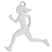 15x14 mm Runner Charm for Running Jewelry - 316 Stainless Steel x1