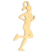 18 carats gold - 14.75 x 5.5 mm Runner Charm for Running Jewelry - Gold-Plated 316 Stainless Steel x1 14.75 x 5.5 mm Runner Charm for Running Jewelry - Gold-Plated 316 Stainless Steel x1