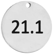 14 mm round charm, engraved