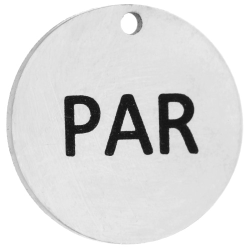 14 mm round charm engraved with
