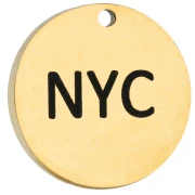 14 mm Round Charm Engraved with