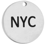 14 mm round charm engraved with