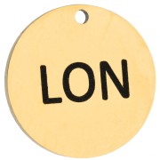 Text - 14 mm round charm engraved with 14 mm round charm engraved with