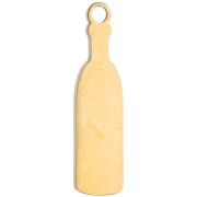 Wine Bottle Charm, 18x5 mm, Epoxy Resin - Gold-Plated 316 Stainless Steel - Black