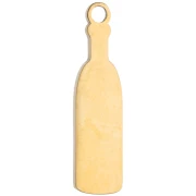 Wine Bottle Charm, 18x5 mm, Epoxy Resin - Gold-Plated 316 Stainless Steel - Black