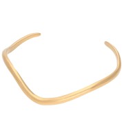 Wavy Bangle Bracelet 3.6 x 140 mm - Large Wrist - Gold-Plated 304 Stainless Steel x1|raw }}