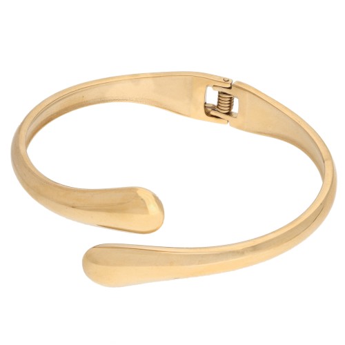 Drop-shaped hinged bangle - 22x210 mm - Gold-plated 304 stainless steel x1