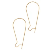 38 mm Hoop Earrings - 304 Stainless Steel, Gold-Plated (2-Pack)