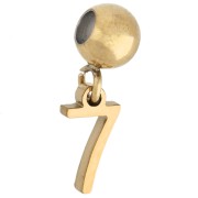 Number - 5 mm bead with number 7 charm - Gold-plated 304 stainless steel x1 5 mm bead with number 7 charm - Gold-plated 304 stainless steel x1