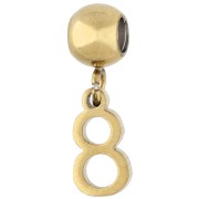 Number - 5 mm bead with number 8 charm - Gold-plated 304 stainless steel x1 5 mm bead with number 8 charm - Gold-plated 304 stainless steel x1