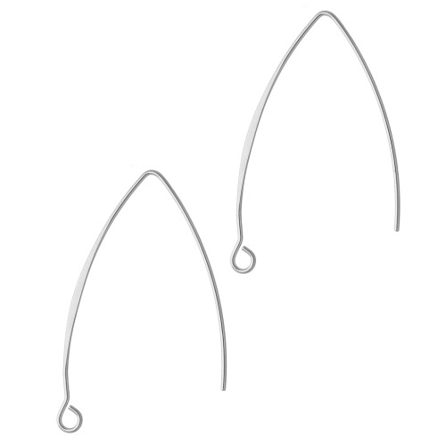 43 mm Earring Hooks for Decorating - 304 Stainless Steel (2-pack)