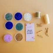 My DIY Jewelry - Miyuki Bracelet Kit for Use with a Bead Loom, Featuring Bugle Beads - Blue